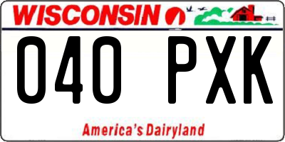 WI license plate 040PXK