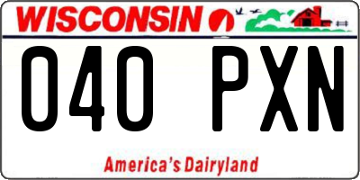 WI license plate 040PXN