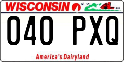 WI license plate 040PXQ