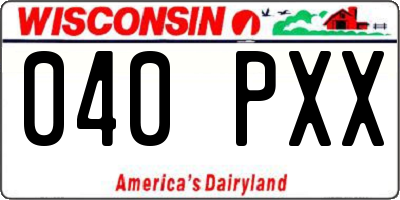 WI license plate 040PXX