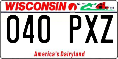 WI license plate 040PXZ