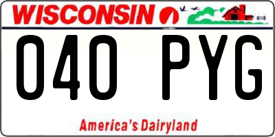 WI license plate 040PYG