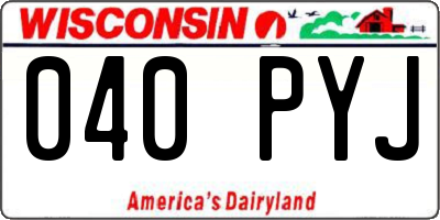 WI license plate 040PYJ