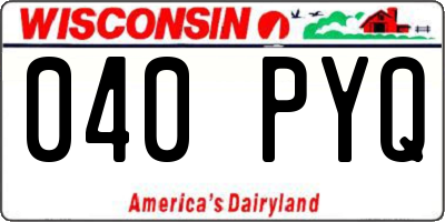WI license plate 040PYQ