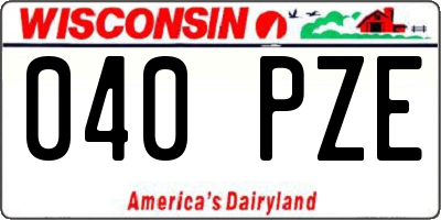 WI license plate 040PZE
