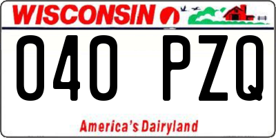 WI license plate 040PZQ