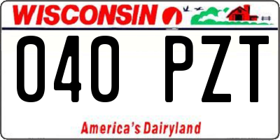 WI license plate 040PZT
