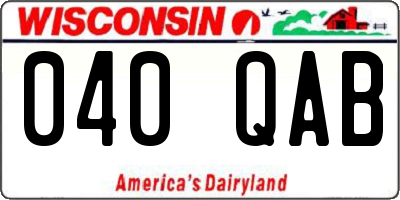 WI license plate 040QAB