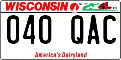 WI license plate 040QAC