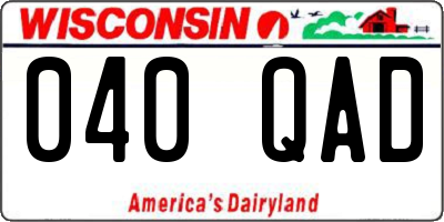 WI license plate 040QAD