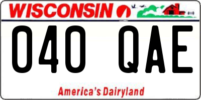 WI license plate 040QAE