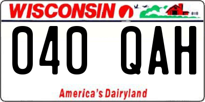 WI license plate 040QAH