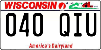 WI license plate 040QIU