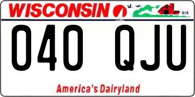 WI license plate 040QJU