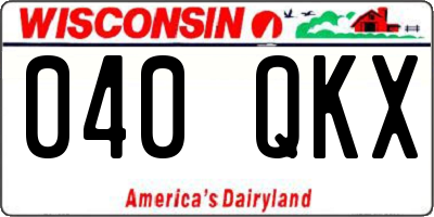 WI license plate 040QKX