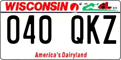 WI license plate 040QKZ