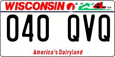 WI license plate 040QVQ