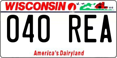 WI license plate 040REA