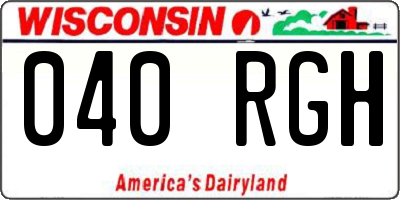 WI license plate 040RGH