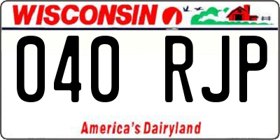 WI license plate 040RJP