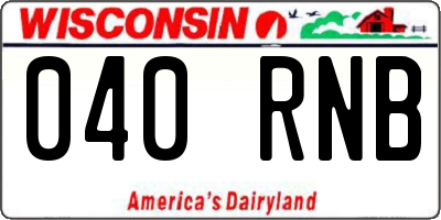 WI license plate 040RNB