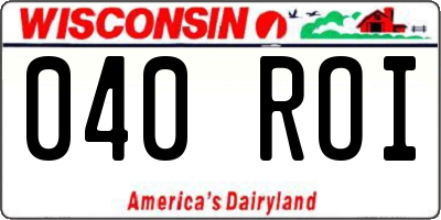 WI license plate 040ROI