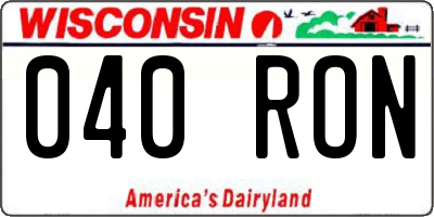 WI license plate 040RON