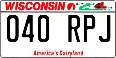 WI license plate 040RPJ