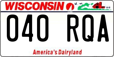 WI license plate 040RQA