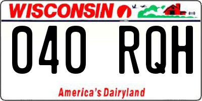 WI license plate 040RQH