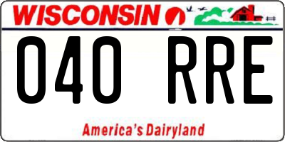 WI license plate 040RRE