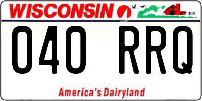WI license plate 040RRQ