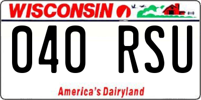 WI license plate 040RSU