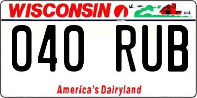 WI license plate 040RUB