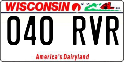 WI license plate 040RVR