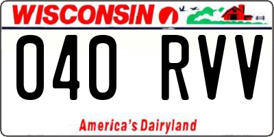 WI license plate 040RVV