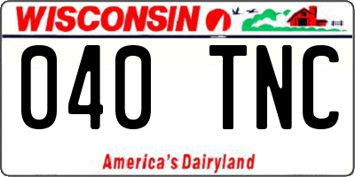 WI license plate 040TNC