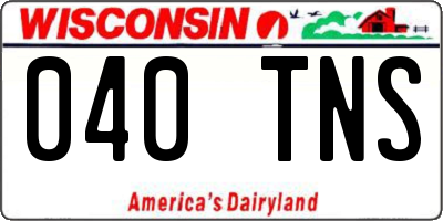 WI license plate 040TNS