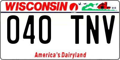 WI license plate 040TNV