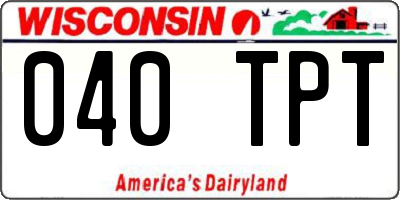 WI license plate 040TPT