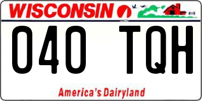 WI license plate 040TQH