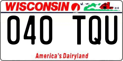 WI license plate 040TQU