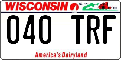 WI license plate 040TRF