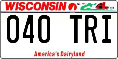 WI license plate 040TRI