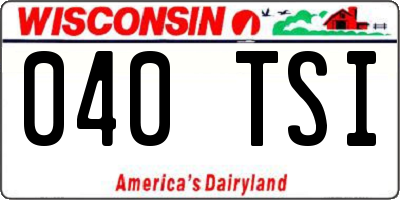 WI license plate 040TSI