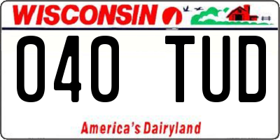 WI license plate 040TUD