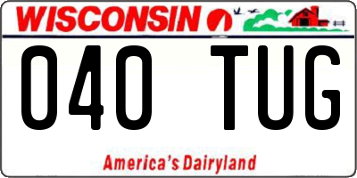 WI license plate 040TUG