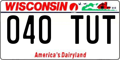 WI license plate 040TUT