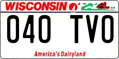 WI license plate 040TVO
