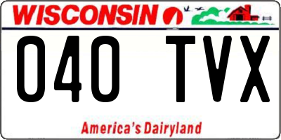 WI license plate 040TVX